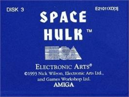Top of cartridge artwork for Space Hulk on the Commodore Amiga.