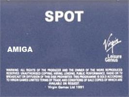 Top of cartridge artwork for Spot - The Computer Game! on the Commodore Amiga.