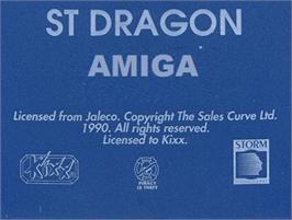 Top of cartridge artwork for St Dragon on the Commodore Amiga.