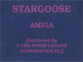 Top of cartridge artwork for Star Goose! on the Commodore Amiga.