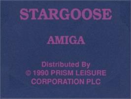Top of cartridge artwork for Star Goose on the Commodore Amiga.