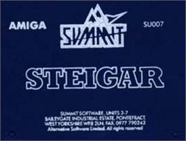 Top of cartridge artwork for Steigar on the Commodore Amiga.