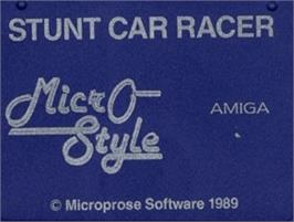 Top of cartridge artwork for Stunt Car Racer on the Commodore Amiga.