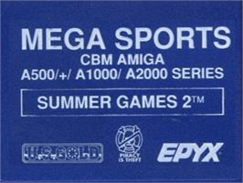 Top of cartridge artwork for Summer Games 2 on the Commodore Amiga.