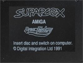 Top of cartridge artwork for Supaplex on the Commodore Amiga.