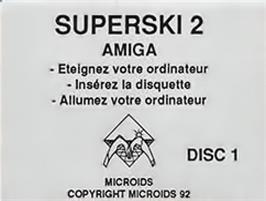 Top of cartridge artwork for Super Ski 2 on the Commodore Amiga.