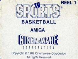 Top of cartridge artwork for TV Sports: Basketball on the Commodore Amiga.