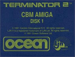 Top of cartridge artwork for Terminator 2 - Judgment Day on the Commodore Amiga.