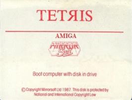 Top of cartridge artwork for Tetris on the Commodore Amiga.