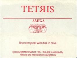 Top of cartridge artwork for Tetris on the Commodore Amiga.