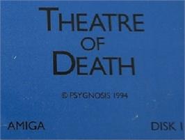Top of cartridge artwork for Theatre of Death on the Commodore Amiga.