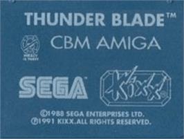 Top of cartridge artwork for Thunder Blade on the Commodore Amiga.