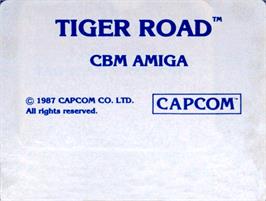 Top of cartridge artwork for Tiger Road on the Commodore Amiga.