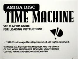 Top of cartridge artwork for Time Machine on the Commodore Amiga.