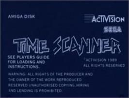 Top of cartridge artwork for Time Scanner on the Commodore Amiga.