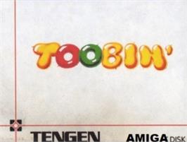 Top of cartridge artwork for Toobin' on the Commodore Amiga.