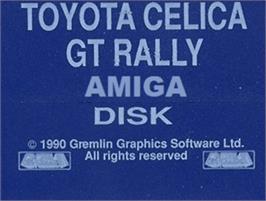 Top of cartridge artwork for Toyota Celica GT Rally on the Commodore Amiga.