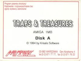 Top of cartridge artwork for Traps 'n' Treasures on the Commodore Amiga.