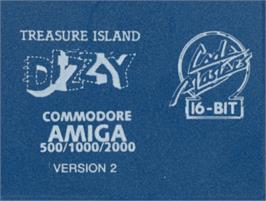 Top of cartridge artwork for Treasure Island Dizzy on the Commodore Amiga.