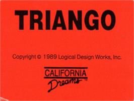 Top of cartridge artwork for Triango on the Commodore Amiga.