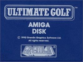 Top of cartridge artwork for Ultimate! Golf on the Commodore Amiga.