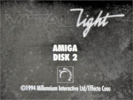Top of cartridge artwork for Vital Light on the Commodore Amiga.