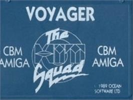 Top of cartridge artwork for Voyager on the Commodore Amiga.