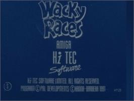 Top of cartridge artwork for Wacky Races on the Commodore Amiga.