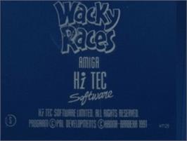 Top of cartridge artwork for Wacky Races on the Commodore Amiga.