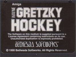 Top of cartridge artwork for Wayne Gretzky Hockey on the Commodore Amiga.
