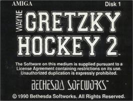 Top of cartridge artwork for Wayne Gretzky Hockey 2 on the Commodore Amiga.