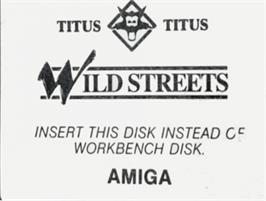 Top of cartridge artwork for Wild Streets on the Commodore Amiga.