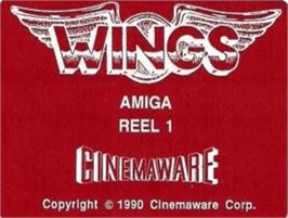 Top of cartridge artwork for Wings on the Commodore Amiga.