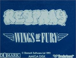 Top of cartridge artwork for Wings Of Fury on the Commodore Amiga.