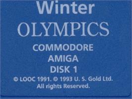 Top of cartridge artwork for Winter Olympics: Lillehammer '94 on the Commodore Amiga.