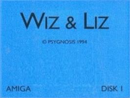Top of cartridge artwork for Wiz 'n' Liz: The Frantic Wabbit Wescue on the Commodore Amiga.
