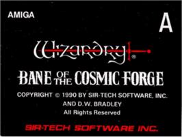 Top of cartridge artwork for Wizardry - Bane Of The Cosmic Forge on the Commodore Amiga.