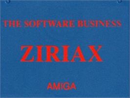 Top of cartridge artwork for Ziriax on the Commodore Amiga.
