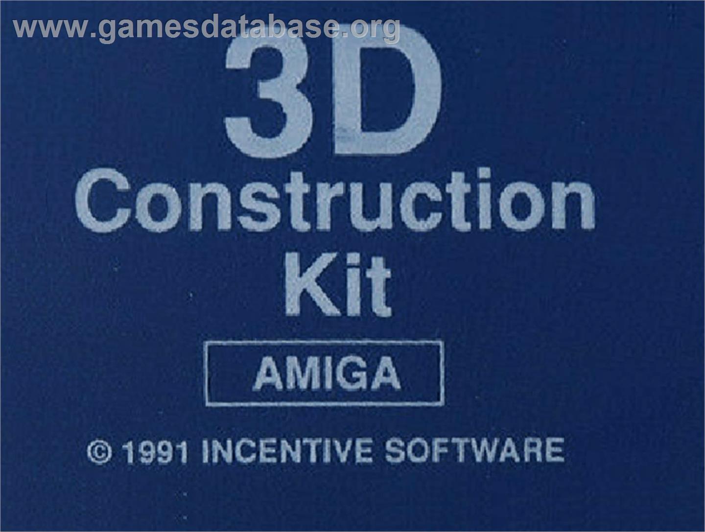 3d Construction Kit - Commodore Amiga - Artwork - Cartridge Top