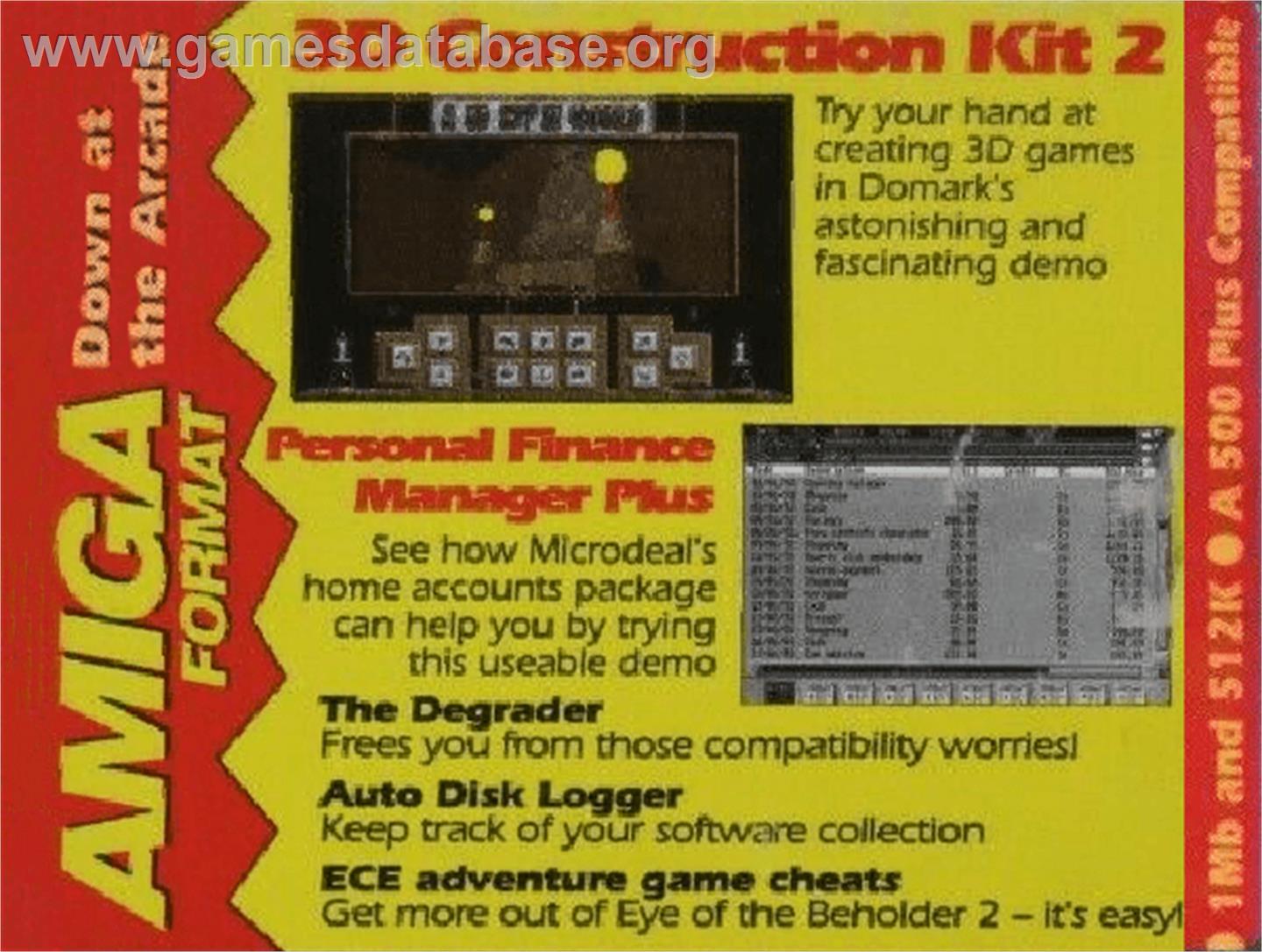 3d Construction Kit 2 - Commodore Amiga - Artwork - Cartridge Top