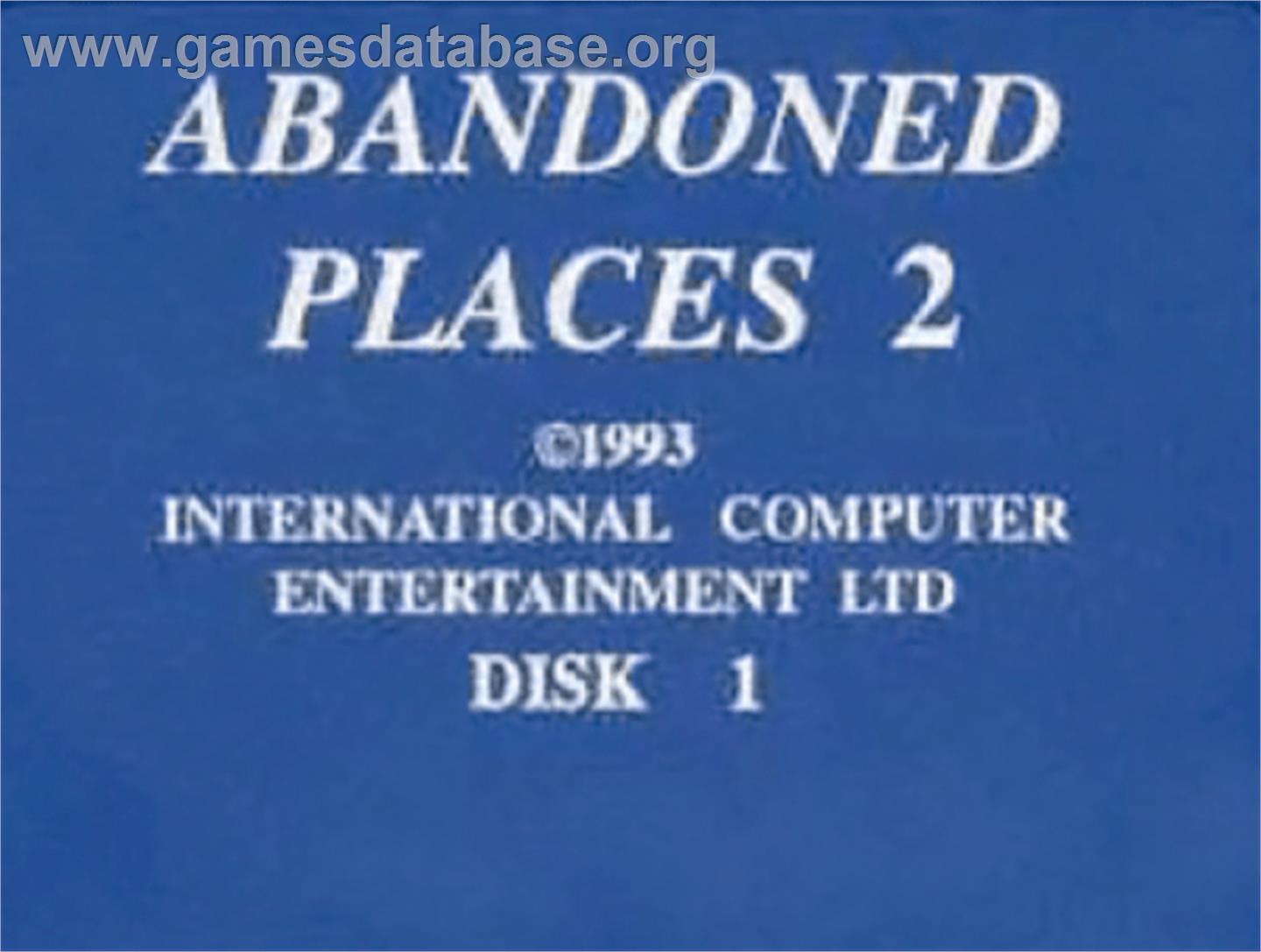 Abandoned Places 2 - Commodore Amiga - Artwork - Cartridge Top