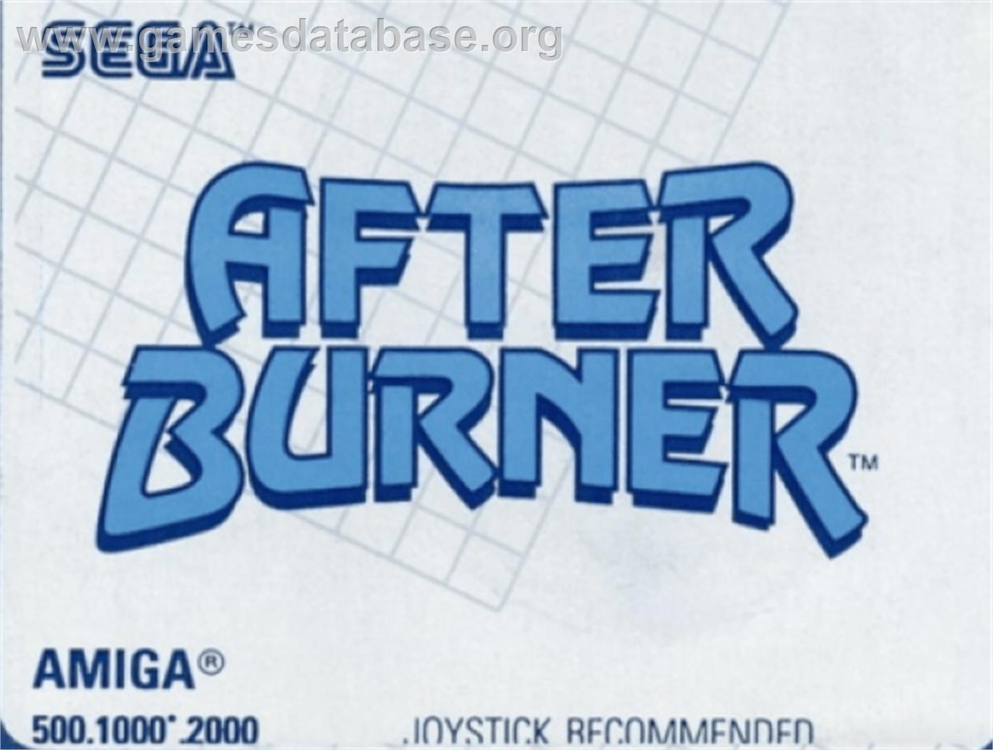 After Burner - Commodore Amiga - Artwork - Cartridge Top