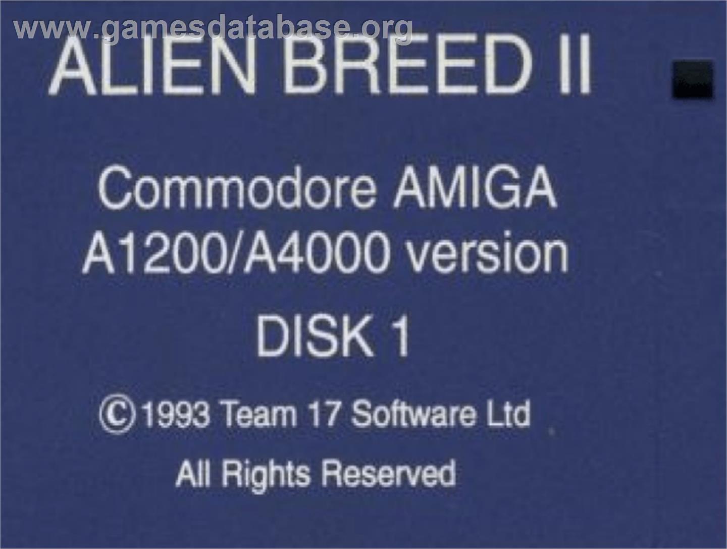 Alien Breed II: The Horror Continues - Commodore Amiga - Artwork - Cartridge Top