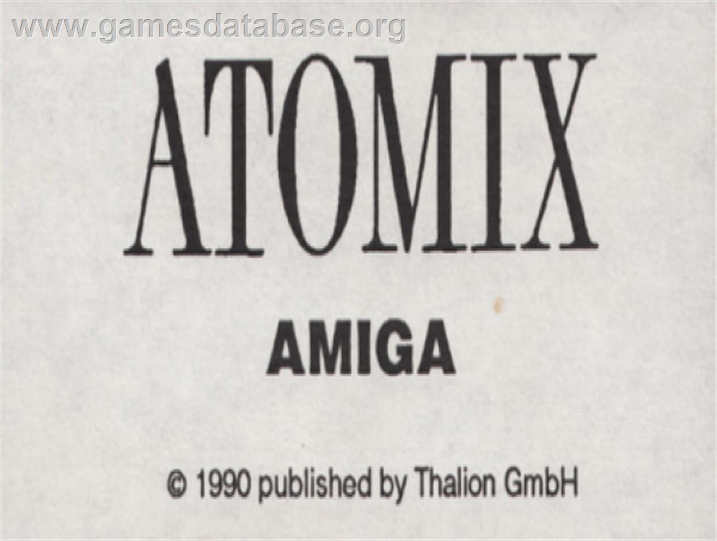Atomix - Commodore Amiga - Artwork - Cartridge Top