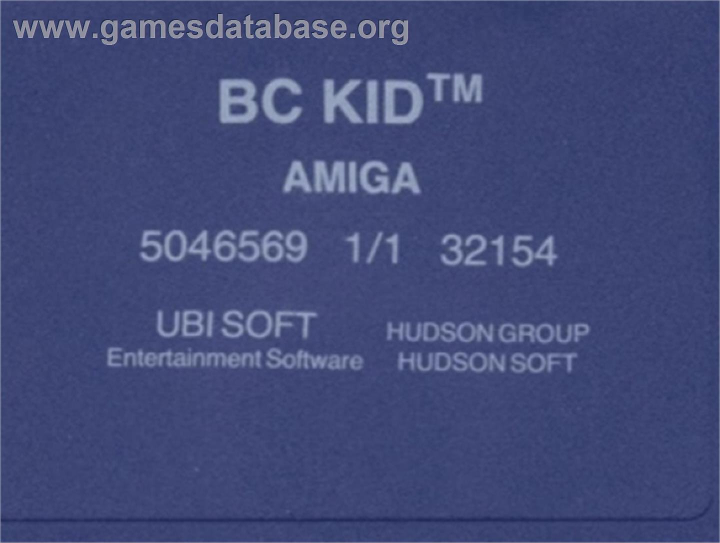 B.c. Kid - Commodore Amiga - Artwork - Cartridge Top
