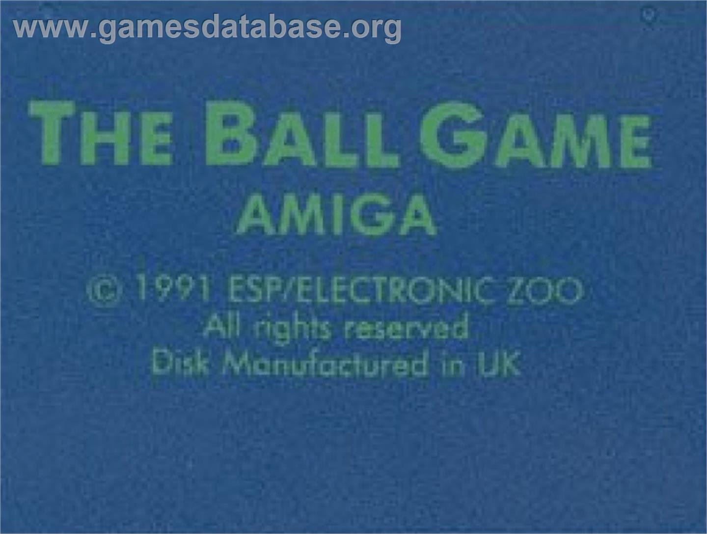 Ball Game - Commodore Amiga - Artwork - Cartridge Top