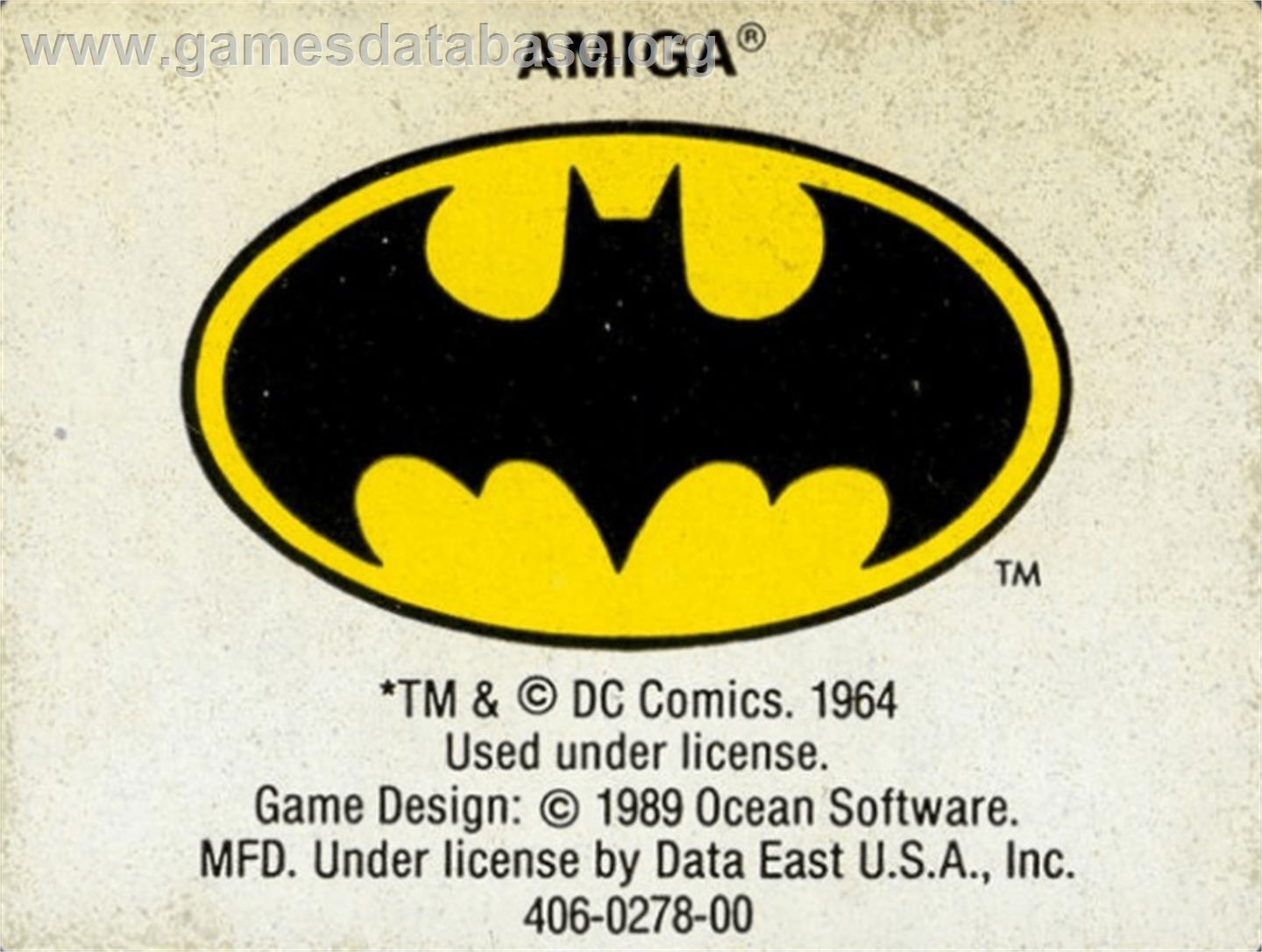 Batman: The Caped Crusader - Commodore Amiga - Artwork - Cartridge Top