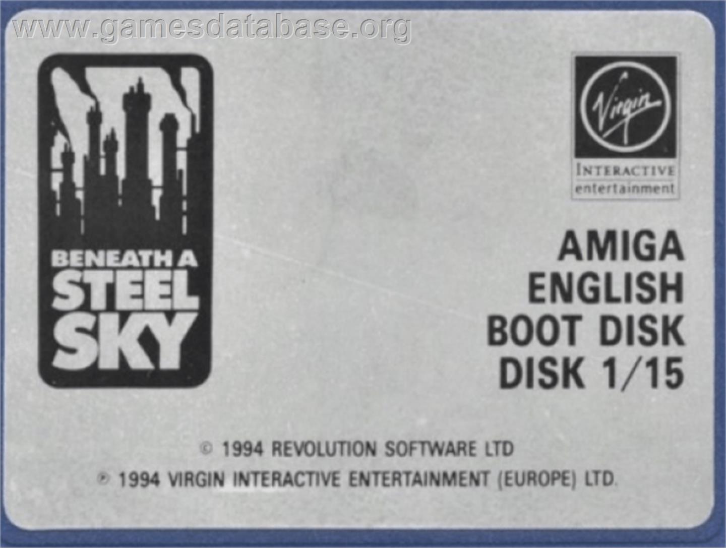 Beneath a Steel Sky - Commodore Amiga - Artwork - Cartridge Top