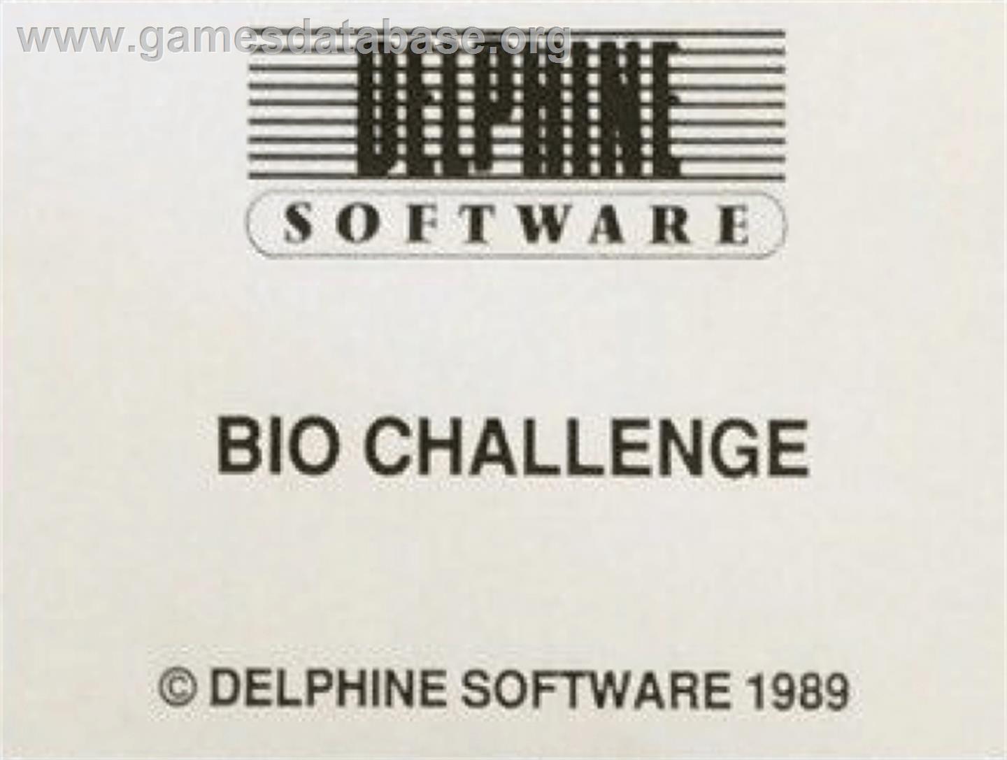 Bio Challenge - Commodore Amiga - Artwork - Cartridge Top