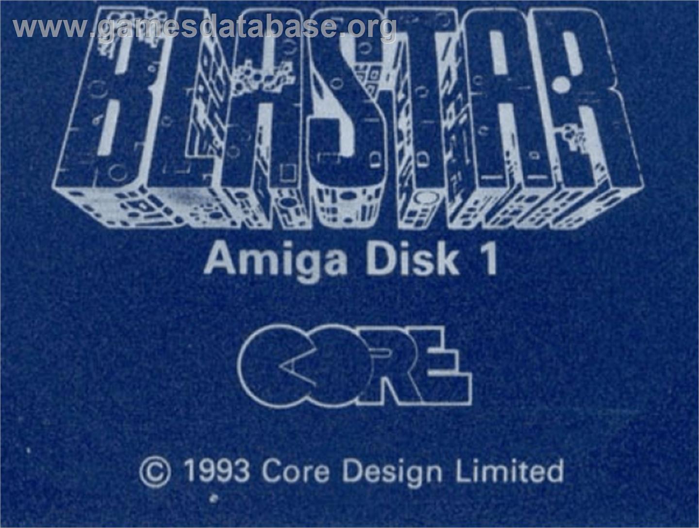 Blastar - Commodore Amiga - Artwork - Cartridge Top